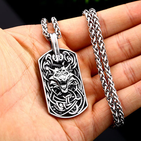 Collier Loup Homme Argent